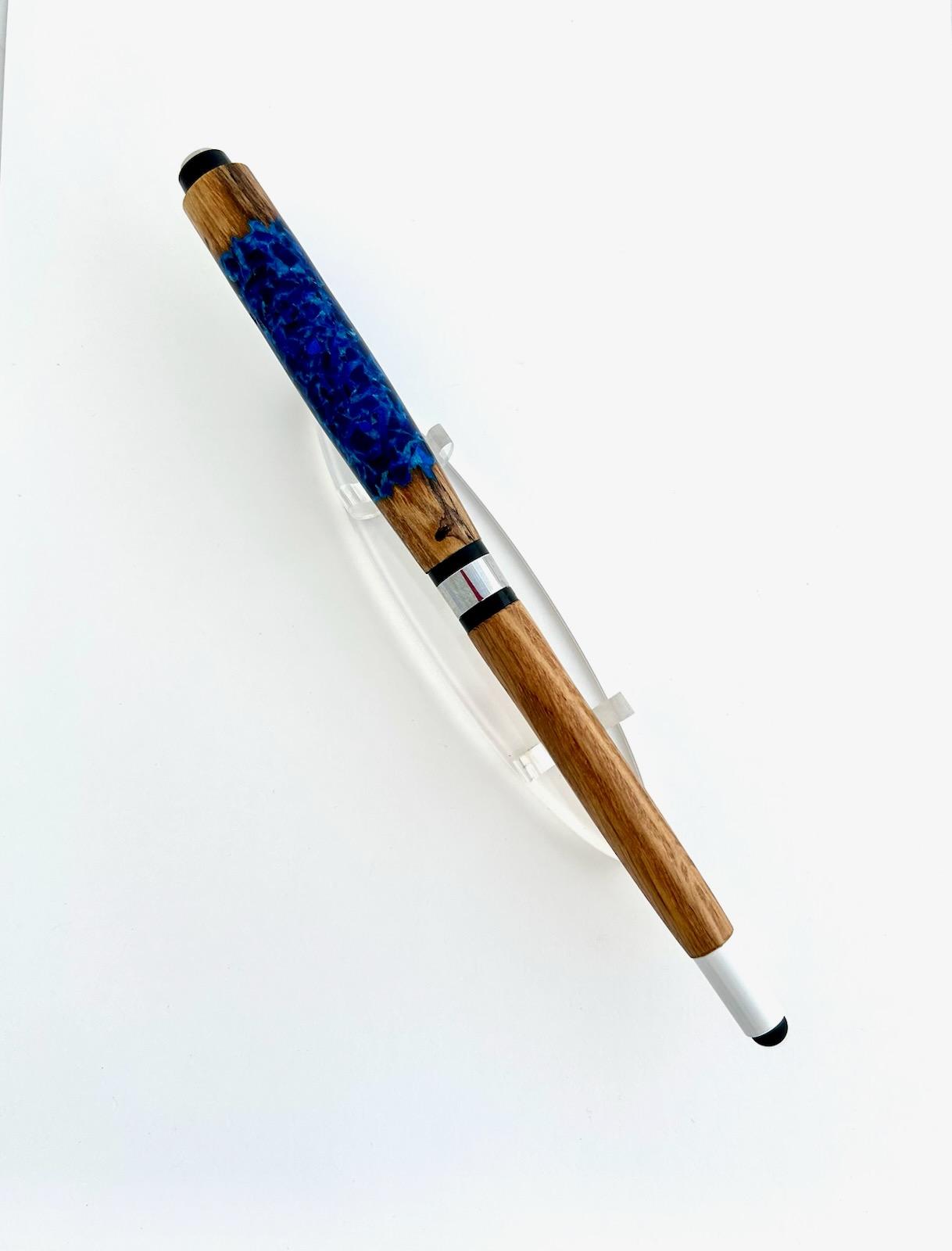 Pen - Pool Cue Hybrid Spalted Hackberry and White Oak