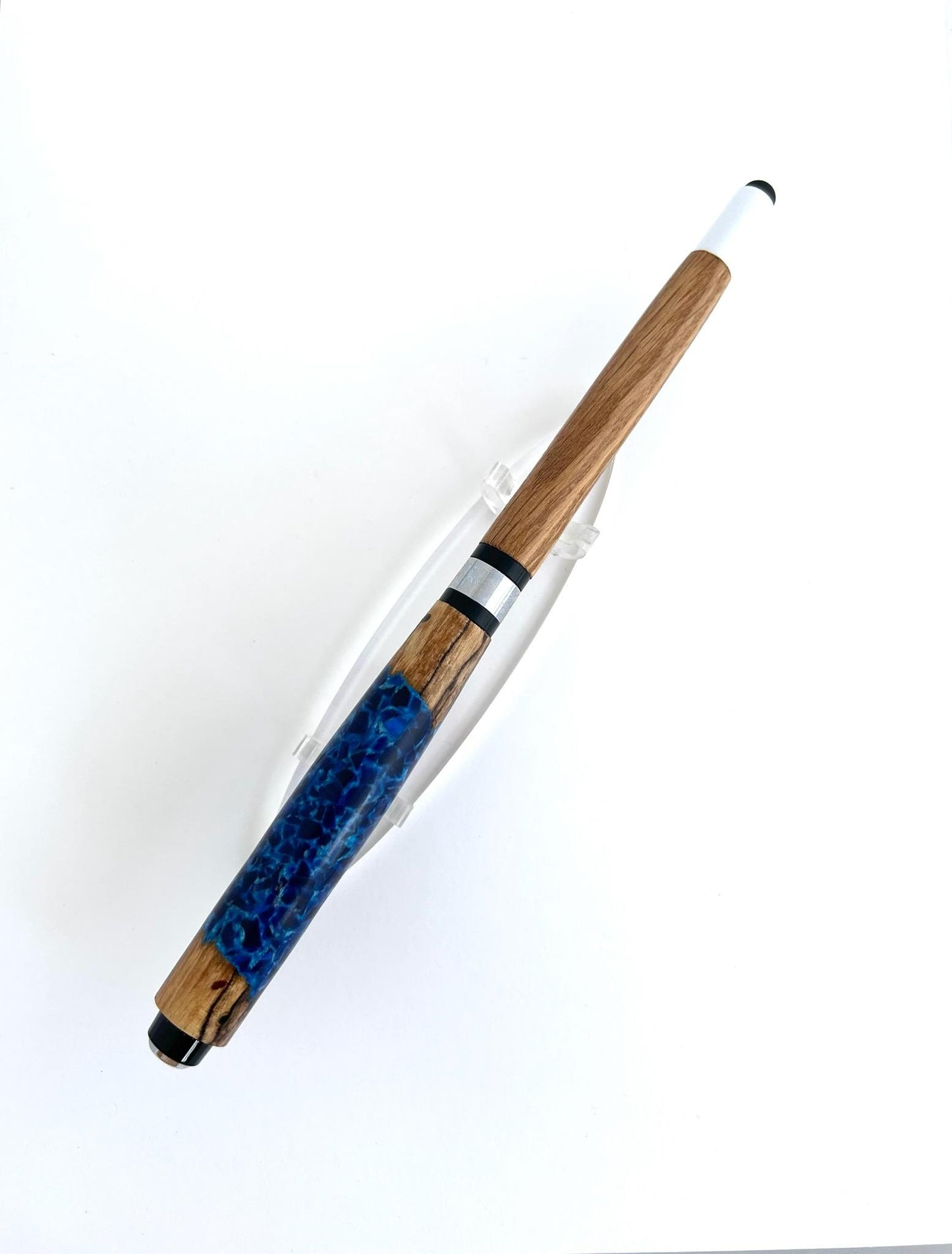 Pen - Pool Cue Hybrid Spalted Hackberry and White Oak