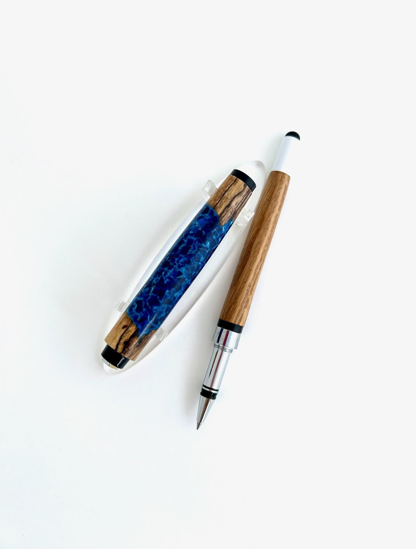 Pen - Pool Cue Hybrid Spalted Hackberry and White Oak