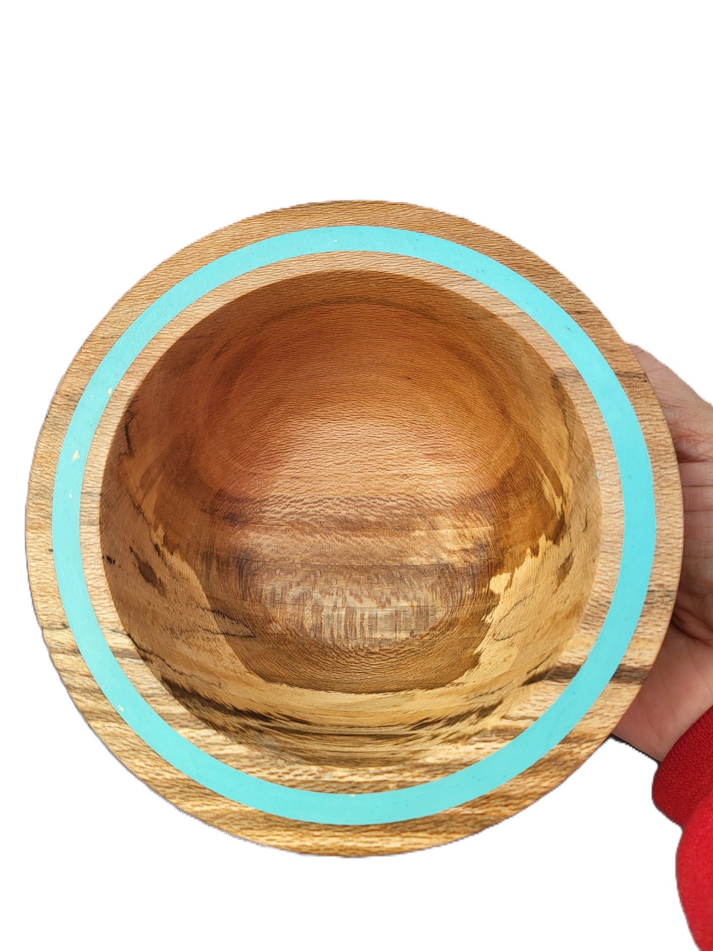 Bowl - Spalted Sycamore with Aqua Inlay