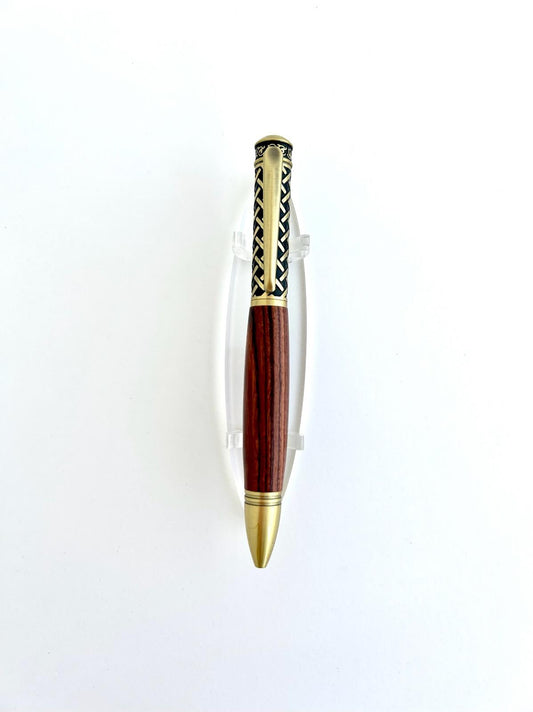 Pen - Gaelic Weave-Antique Brass-Kingwood