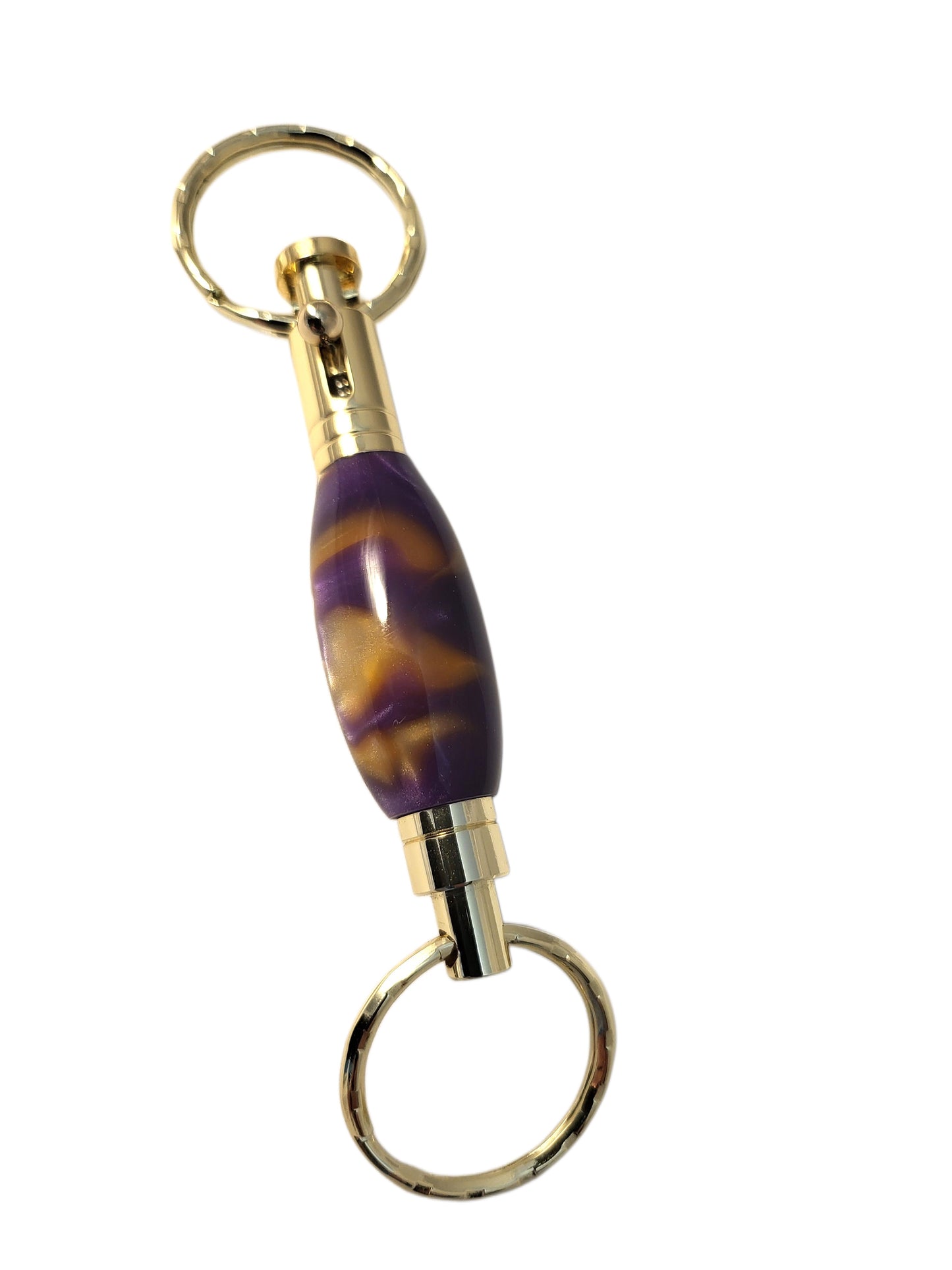 Key Ring Bolt Action Style Purple/Gold