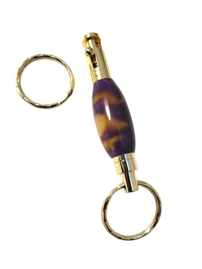 Key Ring Bolt Action Style Purple/Gold