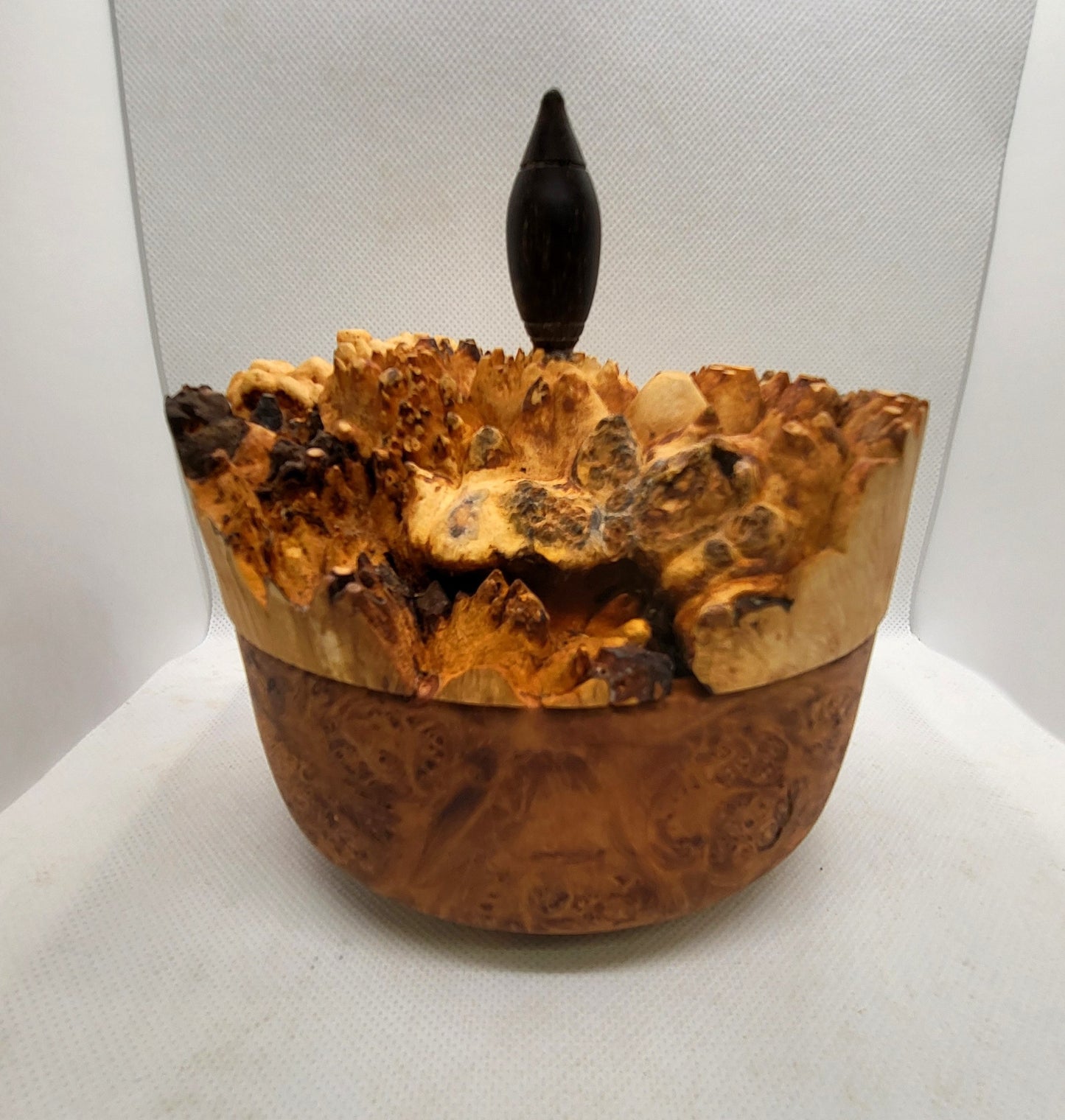 Lidded Bowl - Maple Burl bowl and Maple Burl cap lid