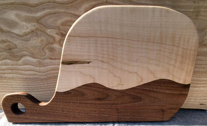 Small-Tail Whale Board - Curly Maple and Walnut