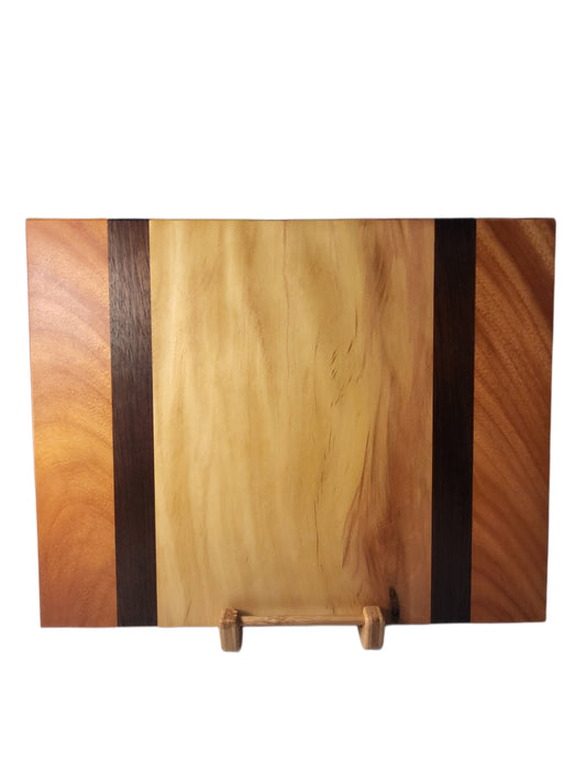 Cutting or Serving Board: Osage Orange, Peruvian Walnut, Yellowheart