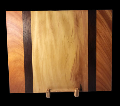 Cutting or Serving Board: Osage Orange, Peruvian Walnut, Yellowheart