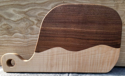 Small-Tail Whale Board with Walnut & Curly Maple