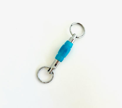 Key Ring Bolt Action Style Glowing Sky Blue