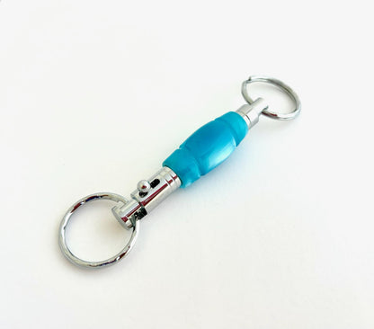 Key Ring Bolt Action Style Glowing Sky Blue