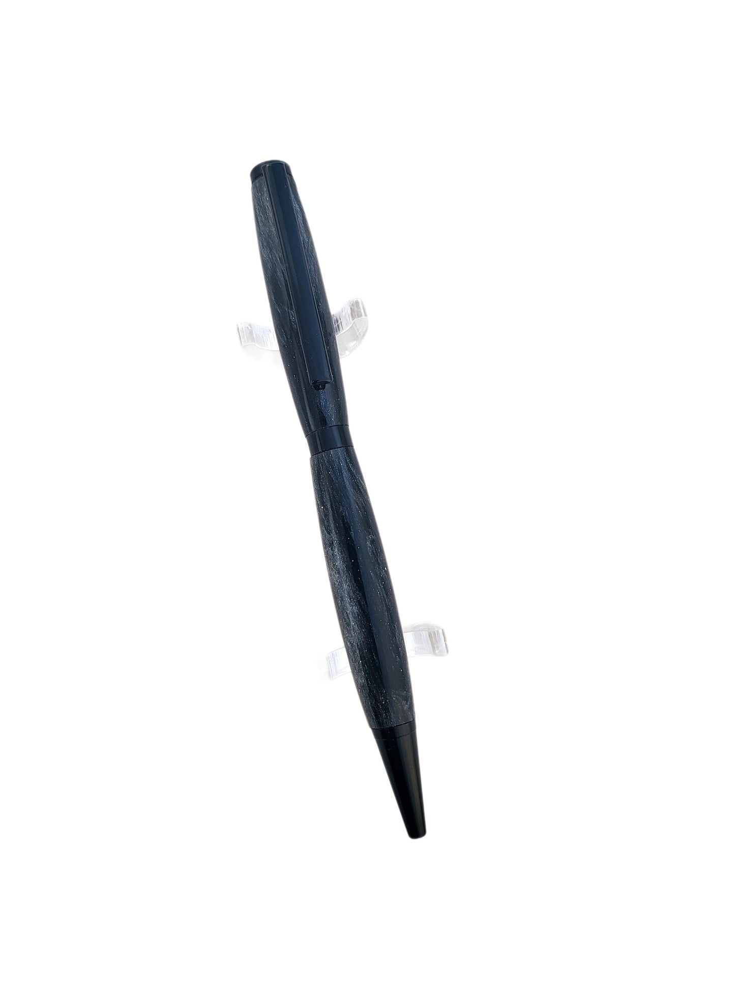 Pen - Slim DiamondCast Black & Silver Runner