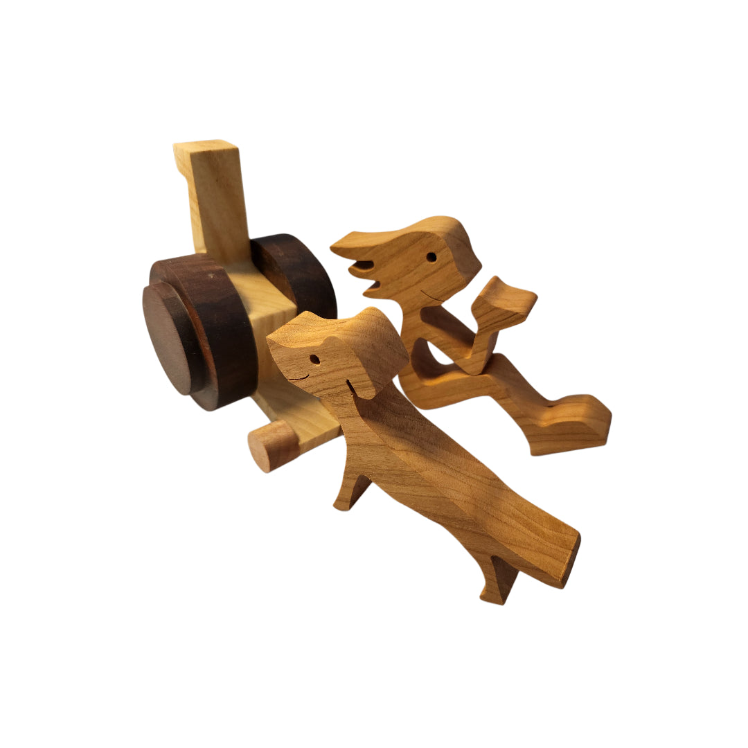 Rolling Buddy Figures-Cherry and Walnut