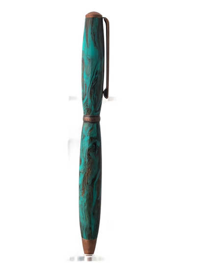 Pen - Slim Conch Aqua Copper Diamondcast