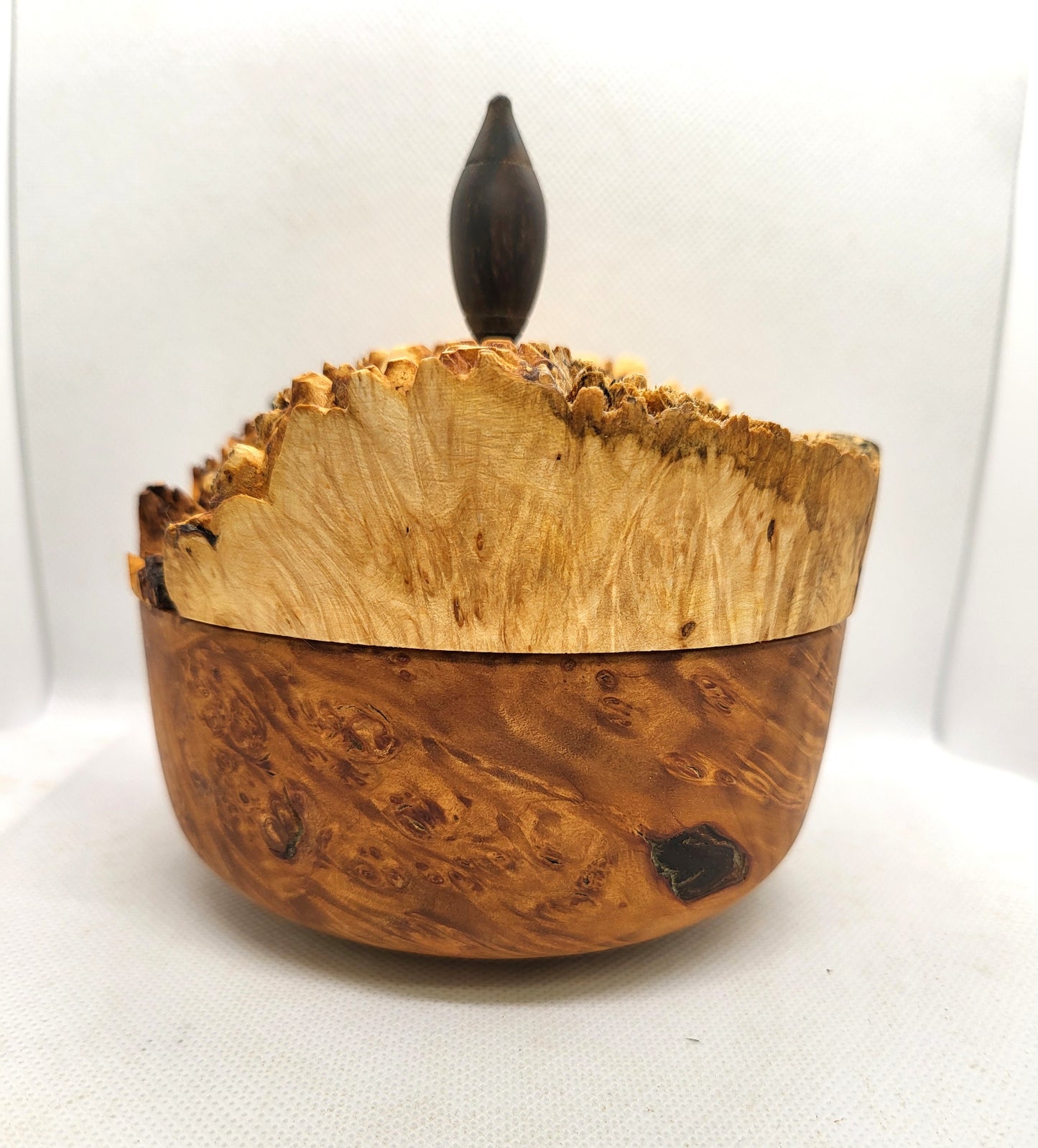 Lidded Bowl - Maple Burl bowl and Maple Burl cap lid