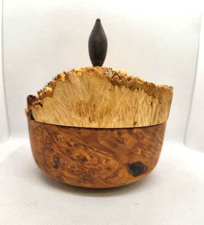 Lidded Bowl - Maple Burl bowl and Maple Burl cap lid