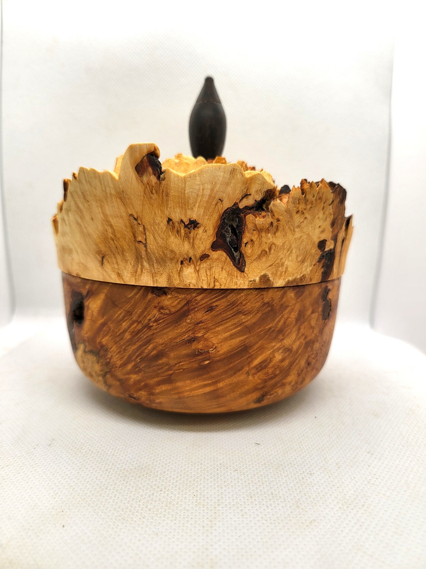 Lidded Bowl - Maple Burl bowl and Maple Burl cap lid