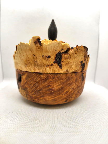 Lidded Bowl - Maple Burl bowl and Maple Burl cap lid