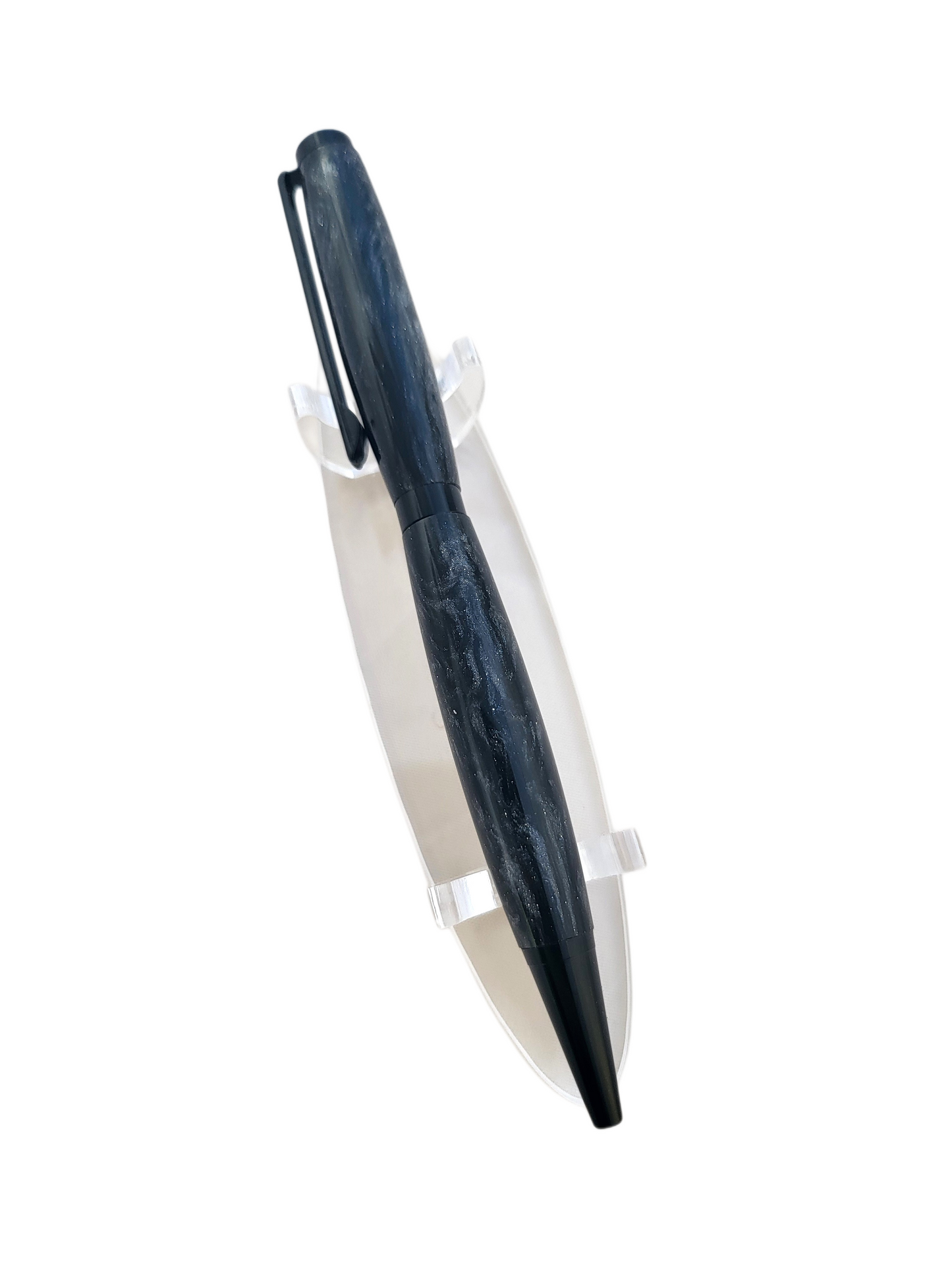 Pen - Slim DiamondCast Black & Silver Runner